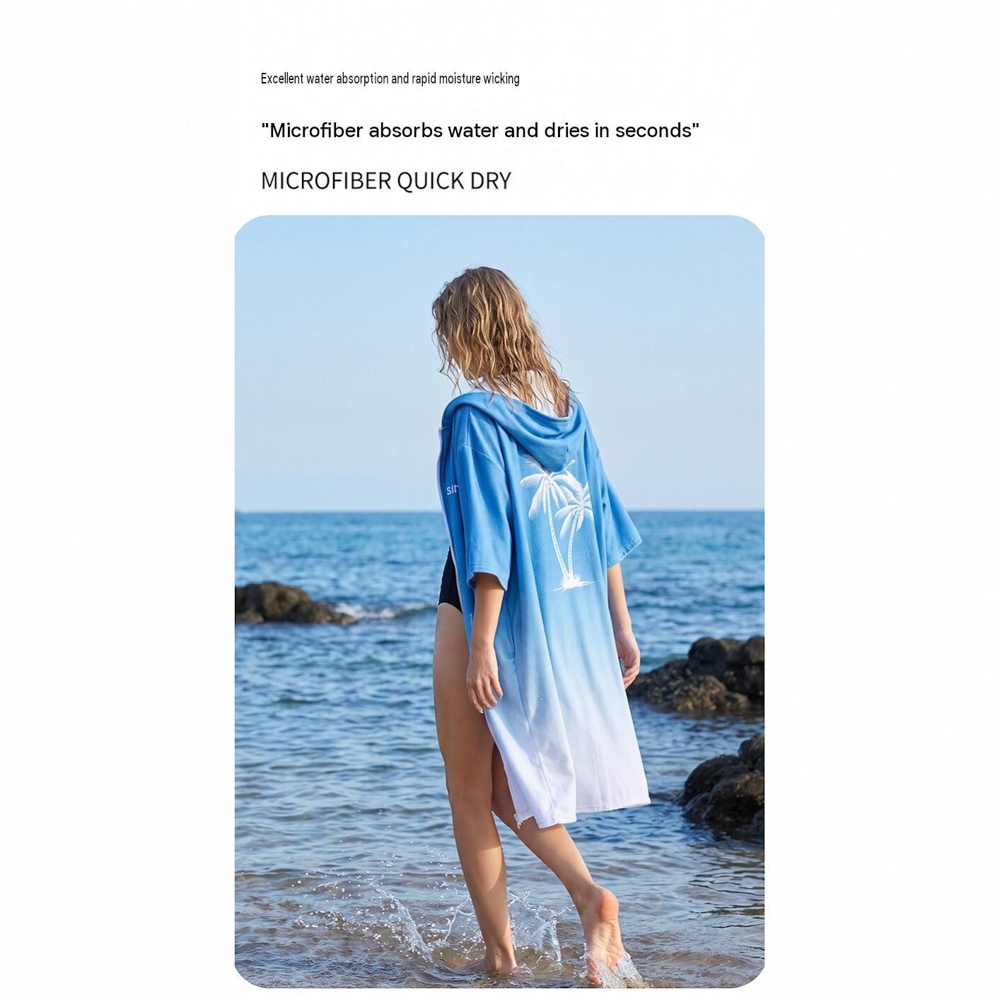 2 pack Quick Dry Microfiber Surf Poncho Towel（Style 3）- Hooded Changing Robe view 5