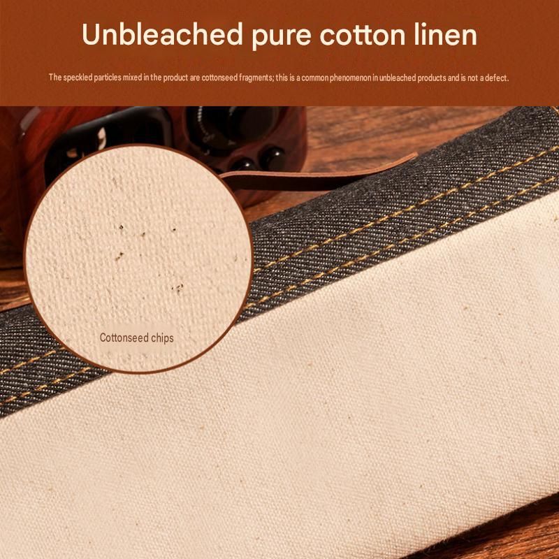 Black Vintage Denim Pencil Case - Large Capacity Canvas Pen Holder with Double view 8