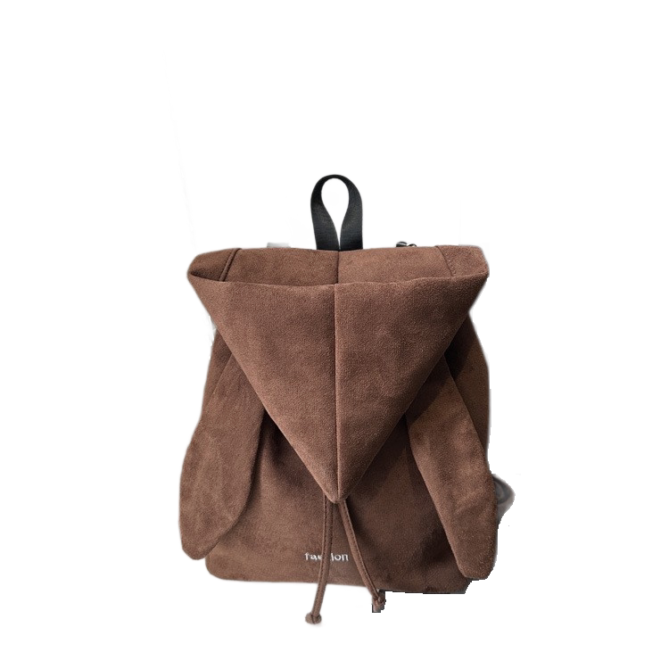 Brown Suede Drawstring Backpack - Lightweight Convertible with Top Handle