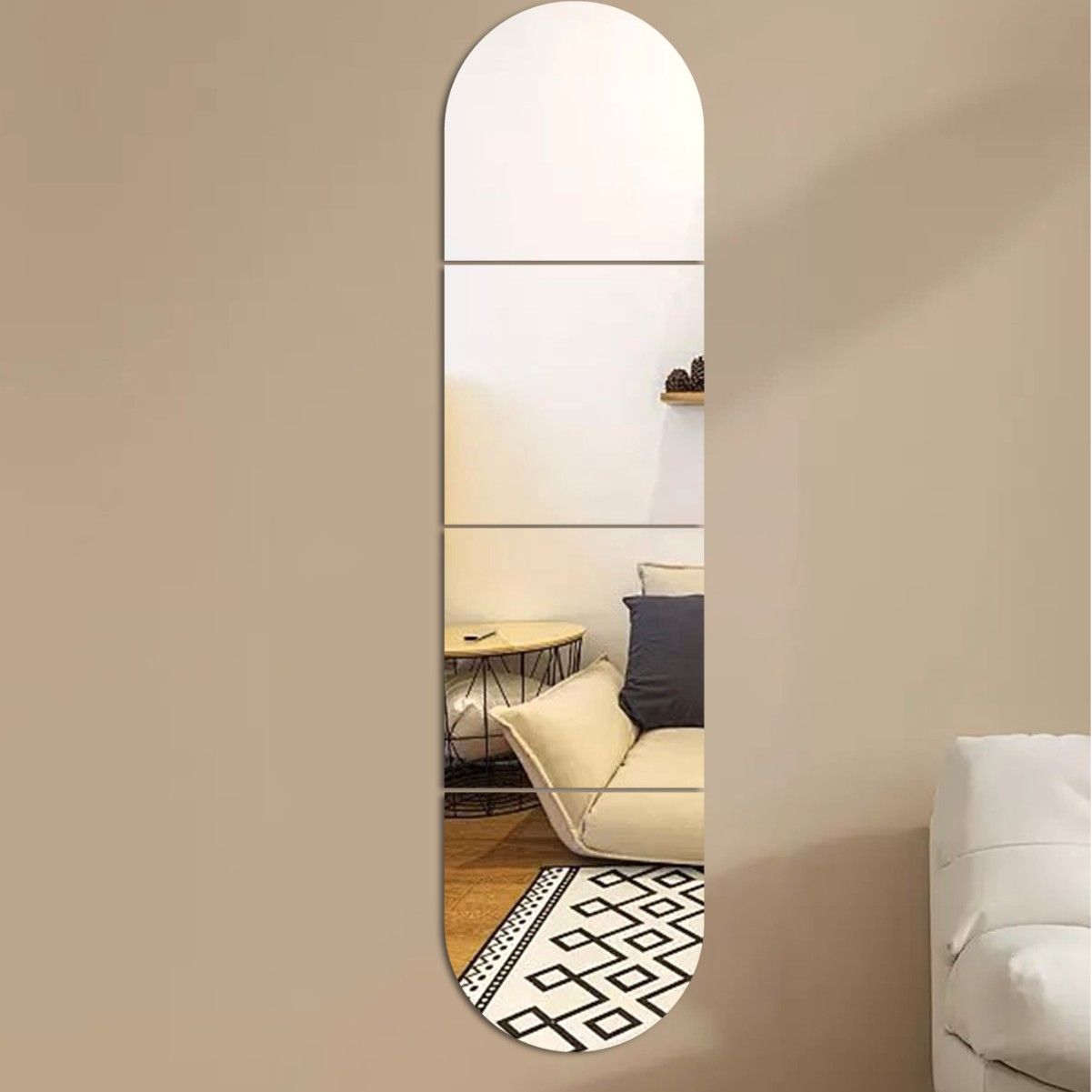 Acrylic Full Length Mirror Wall Sticker - 4 Piece Shatterproof Self Adhesive view 5