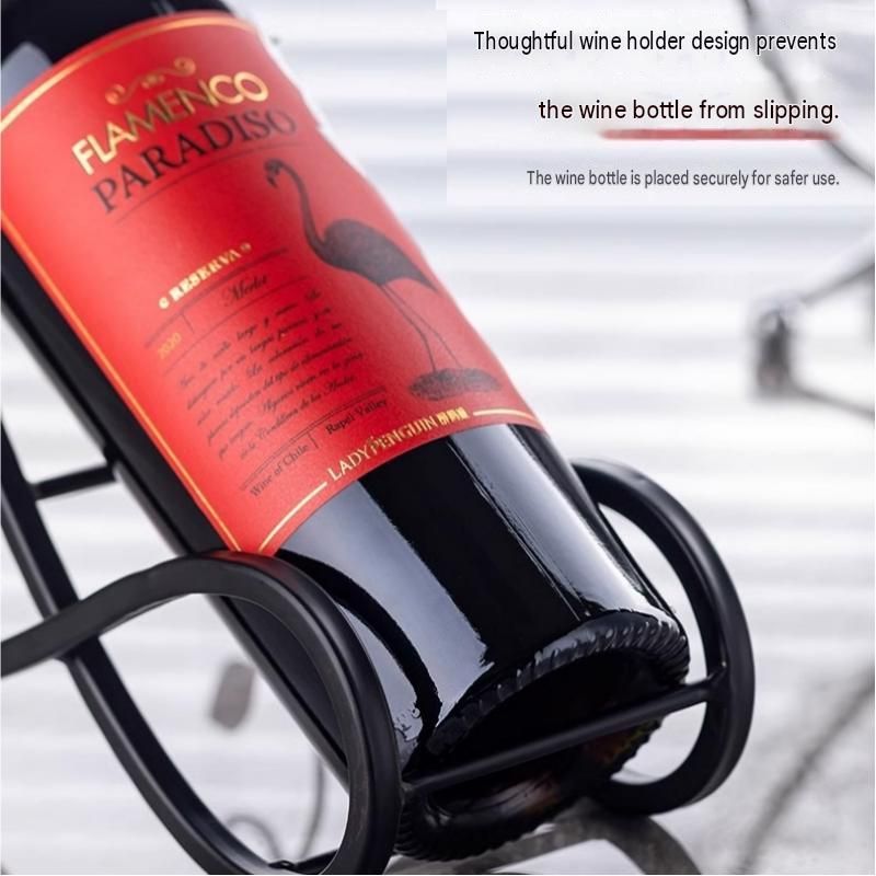 Black Electric Wine Opener and Black Decorative Iron Wine Rack Set view 10