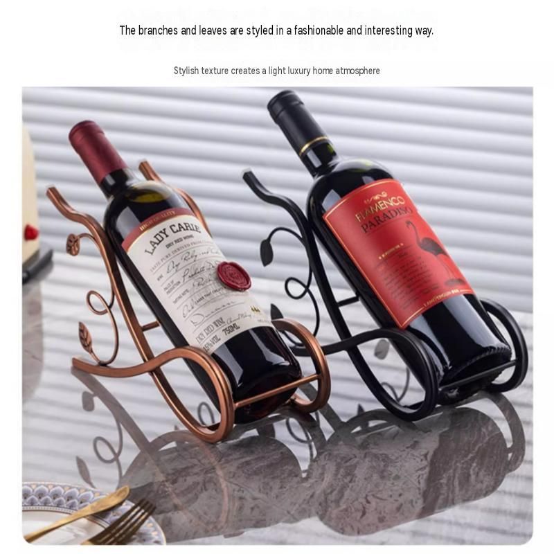 Black Electric Wine Opener and Rose gold Decorative Iron Wine Rack Set view 8