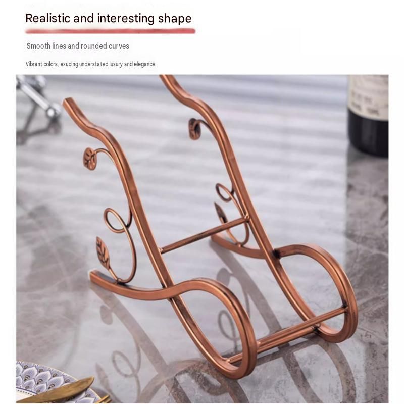 Black Electric Wine Opener and Rose gold Decorative Iron Wine Rack Set view 9