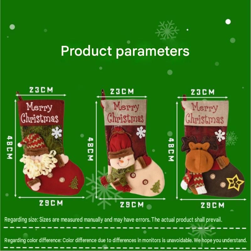 Snowman-shaped Christmas stocking—45cm high fabric gift bags view 6