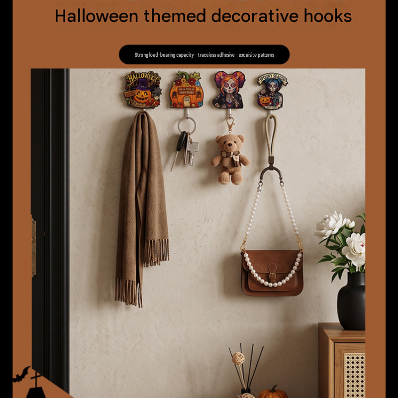10-pack Halloween Themed Acrylic Wall Hooks（Witch Brewing Potions pattern） view 2