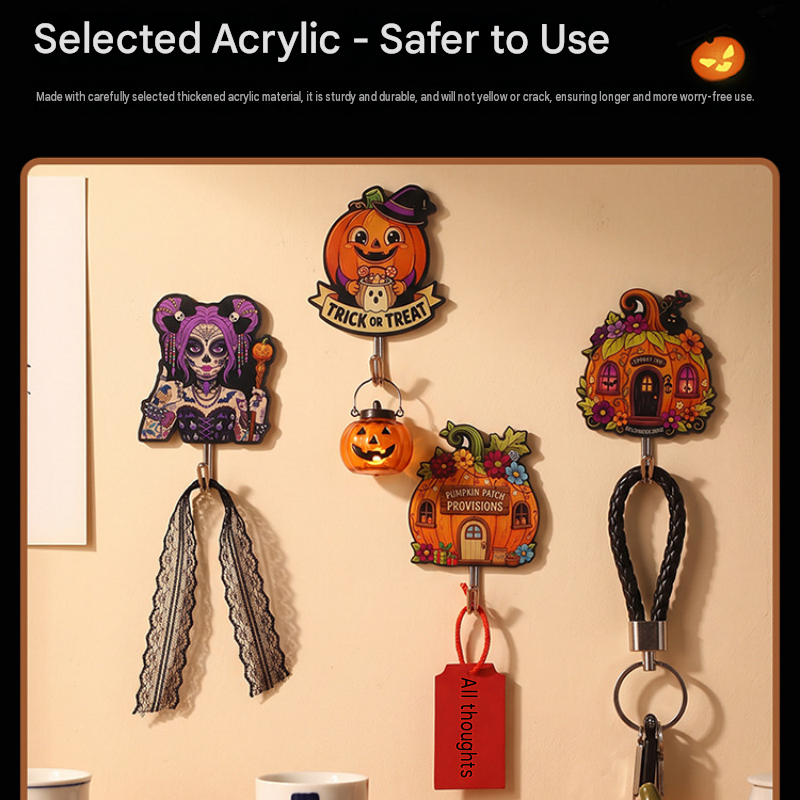 10-pack Halloween Themed Acrylic Wall Hooks（Witch Brewing Potions pattern） view 4