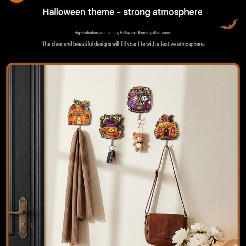 10-pack Halloween Themed Acrylic Wall Hooks（Witch Brewing Potions pattern） view 5