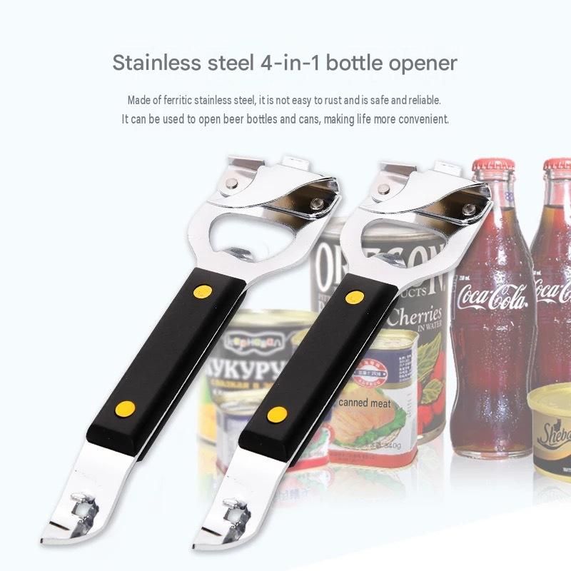 4-in-1 Stainless Steel Bottle Opener and Can Opener - Heavy Duty Beer Opener view 2