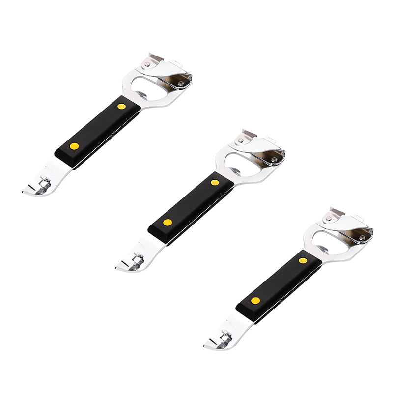 3-pack 4-in-1 Stainless Steel Bottle Opener and Can Opener - Heavy Duty Beer