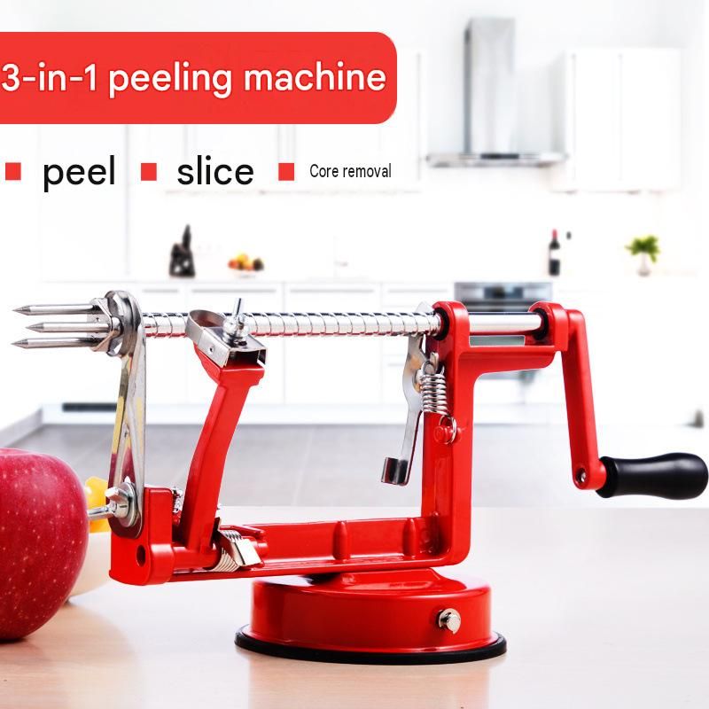 Pink 3-in-1 Apple Peeler Slicer and Corer - Manual Hand Crank Fruit Peeling view 2