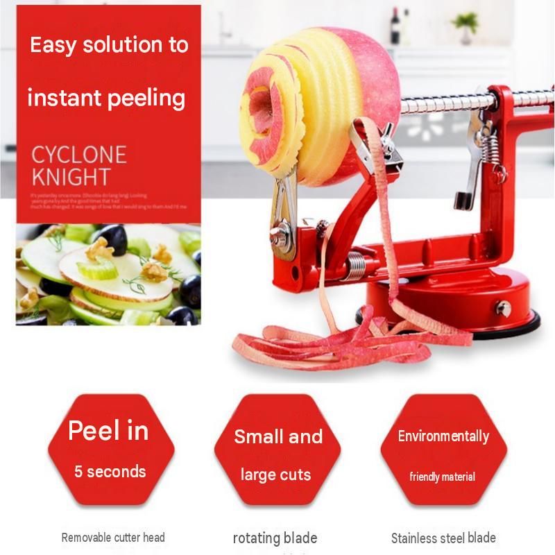 Pink 3-in-1 Apple Peeler Slicer and Corer - Manual Hand Crank Fruit Peeling view 3