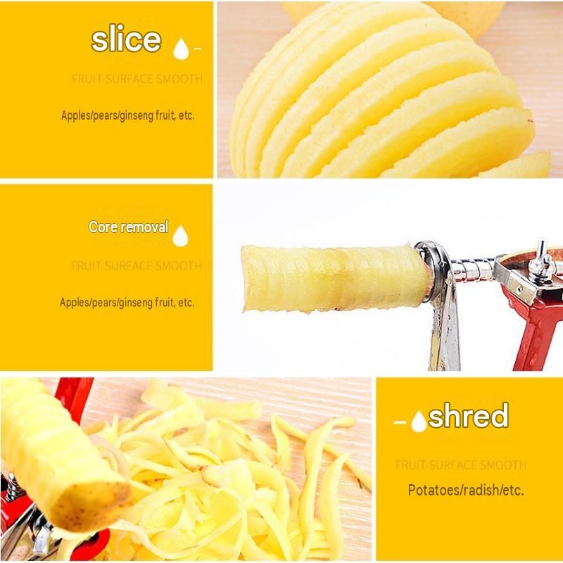 Pink 3-in-1 Apple Peeler Slicer and Corer - Manual Hand Crank Fruit Peeling view 13