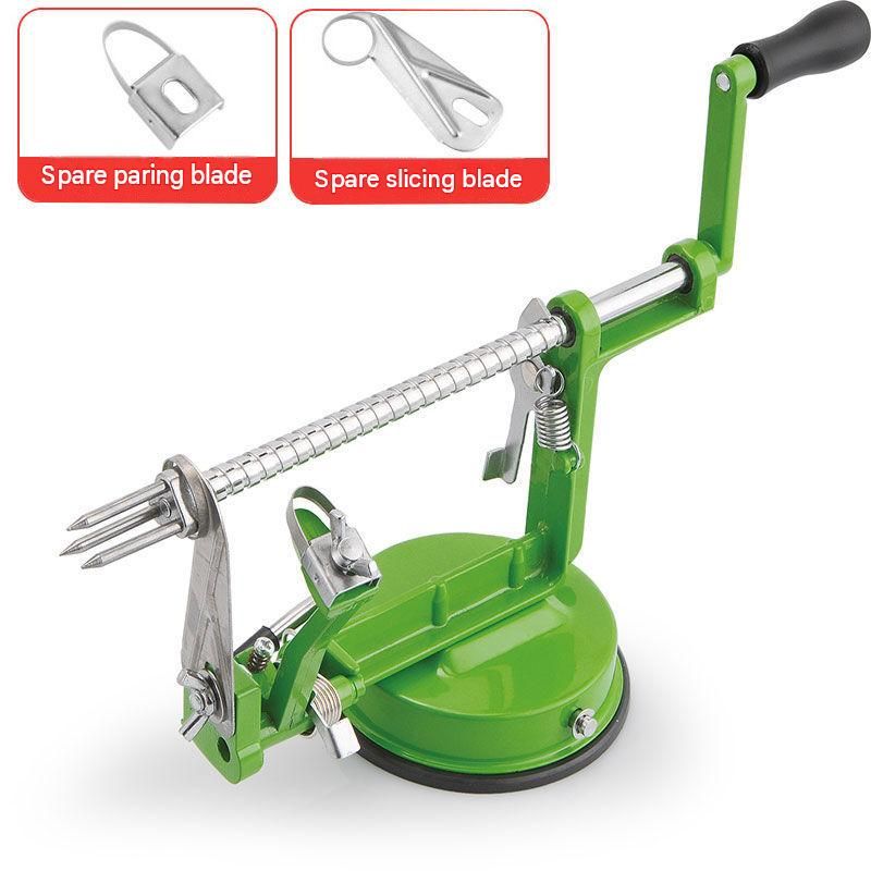 Green 3-in-1 Apple Peeler Slicer and Corer - Manual Hand Crank Fruit Peeling
