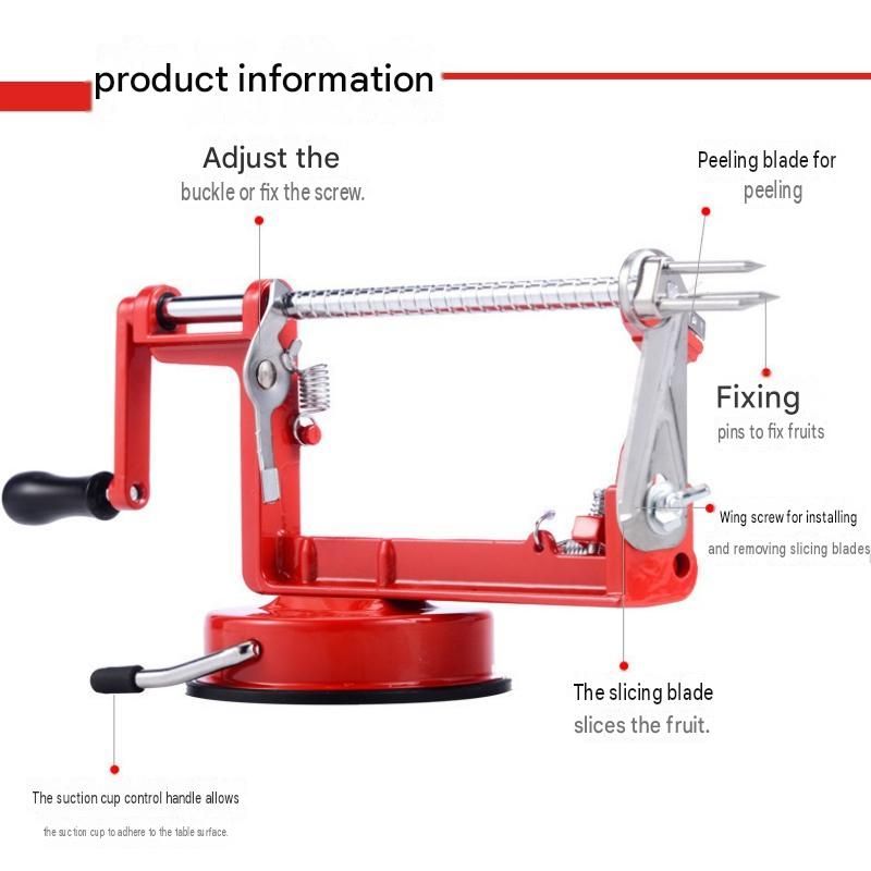 Green 3-in-1 Apple Peeler Slicer and Corer - Manual Hand Crank Fruit Peeling view 10