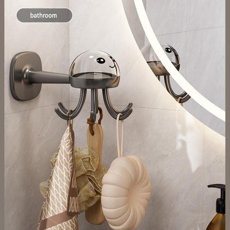 2-pack Beige Octopus Wall Hook Organizer - 360 Degree Rotating Adhesive view 9