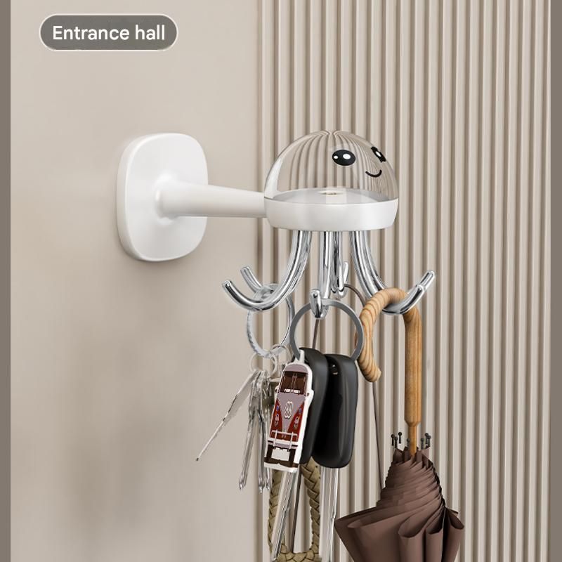 2-pack Beige Octopus Wall Hook Organizer - 360 Degree Rotating Adhesive view 11