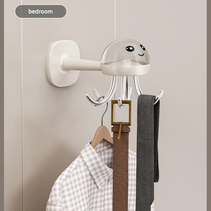2-pack White Octopus Wall Hook Organizer - 360 Degree Rotating Adhesive view 10