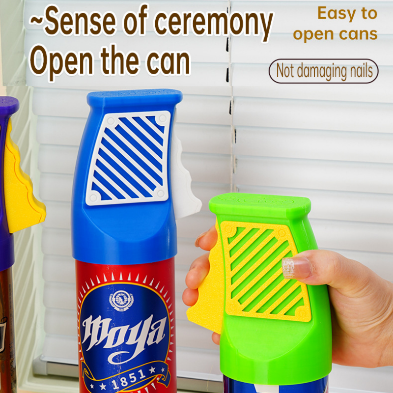 2-pack Blue Easy Open Can Opener Tool - Nail Safe Beverage Lid Lifter with view 6
