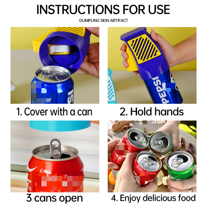 2-pack Blue Easy Open Can Opener Tool - Nail Safe Beverage Lid Lifter with view 9