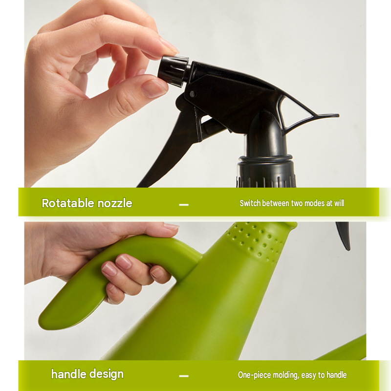 Green 2-in-1 Watering Can with Spray Nozzle - 1L Lightweight PP Garden Sprayer view 11