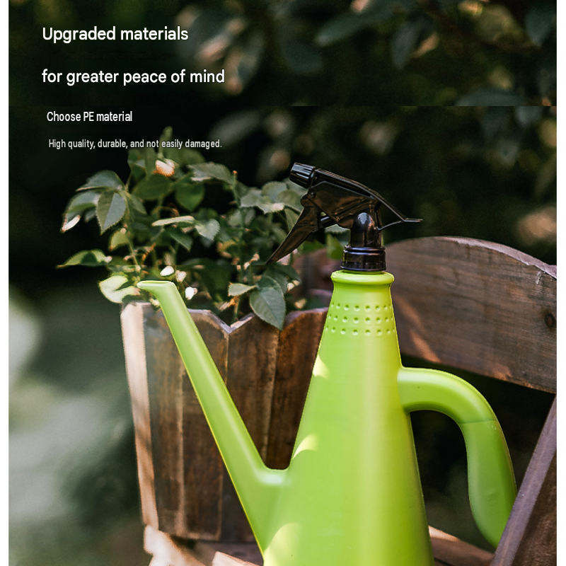 Brown 2-in-1 Watering Can with Spray Nozzle - 1L Lightweight PP Garden Sprayer view 3