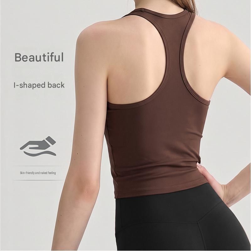 White Size L Women's Yoga Set - Square Neck Racerback Sports Bra with Built-in view 13