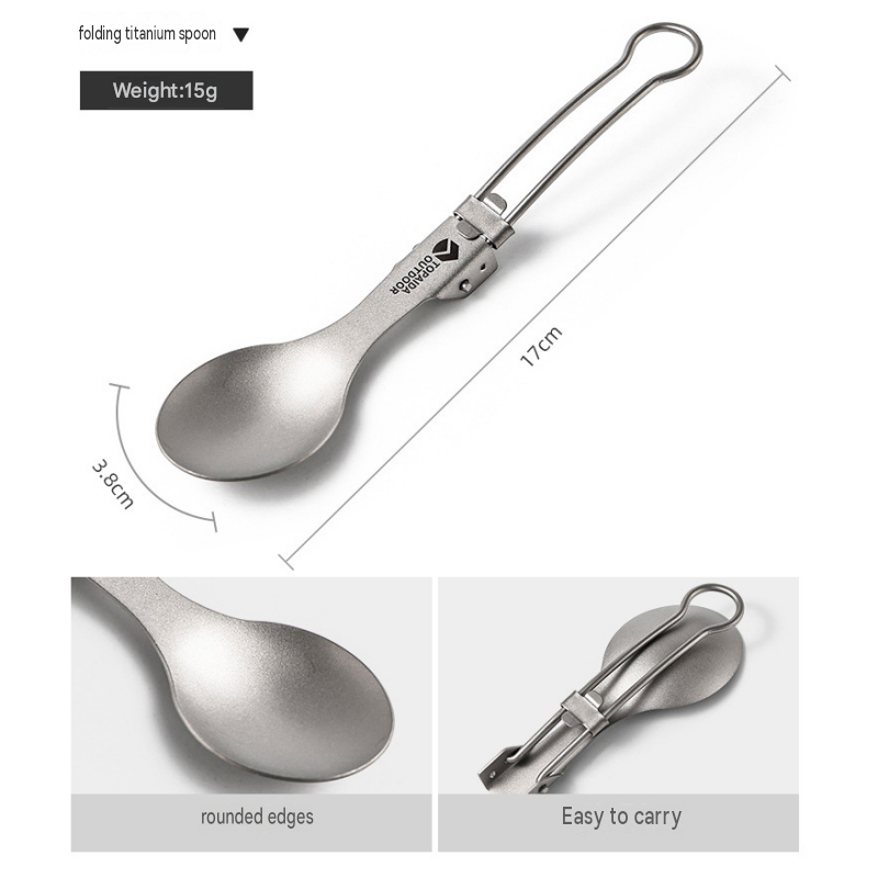 2-piece Portable Folding Titanium Cutlery Set（Folding fork and spoon） view 10