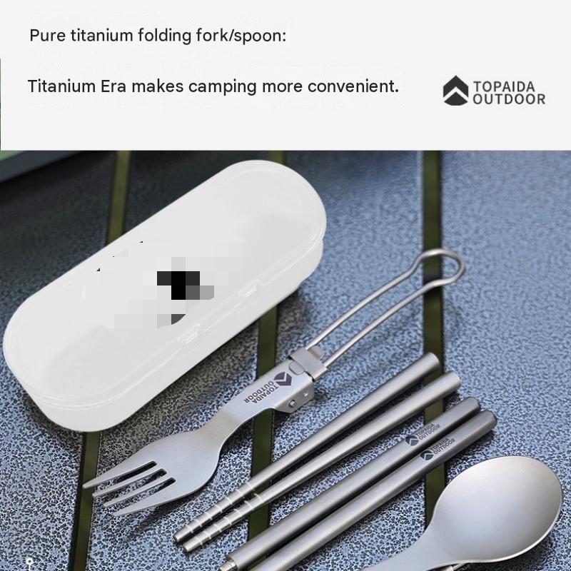 Portable Folding Titanium Collapsible spoon - Lightweight Cutlery view 2