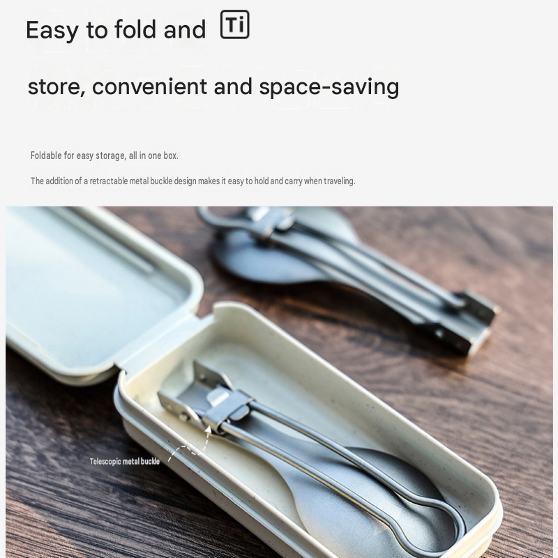 Portable Folding Titanium Collapsible Fork - Lightweight Cutlery view 6