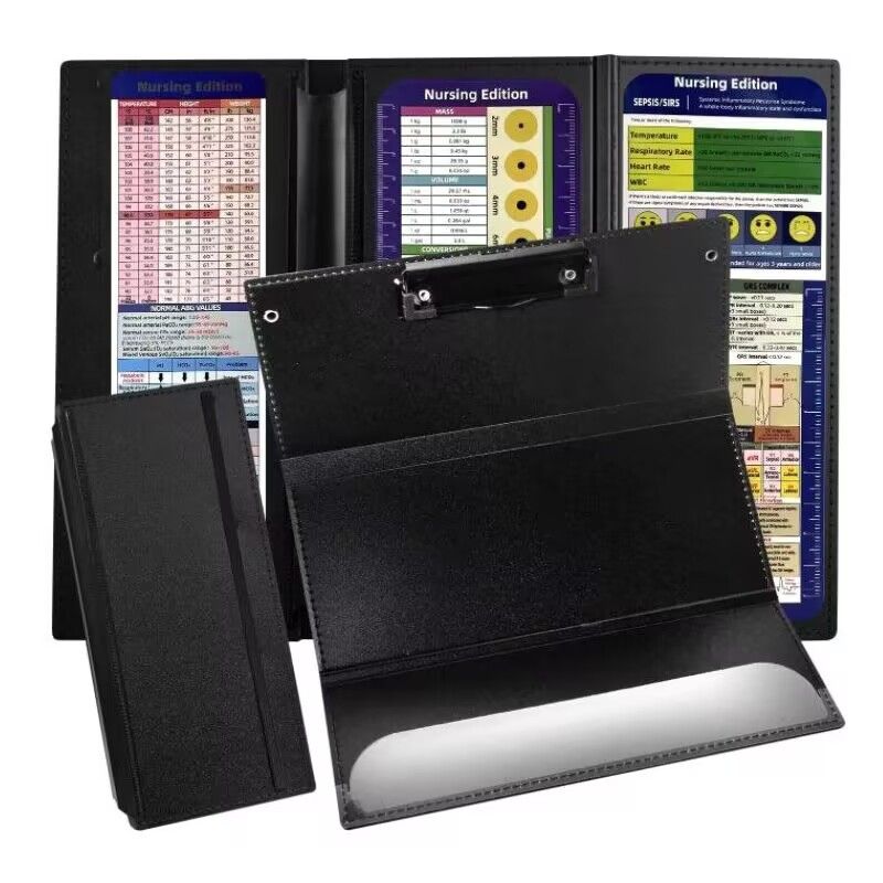 Black Tri-Fold Writing Pad with Clipboard （Comes with stickers