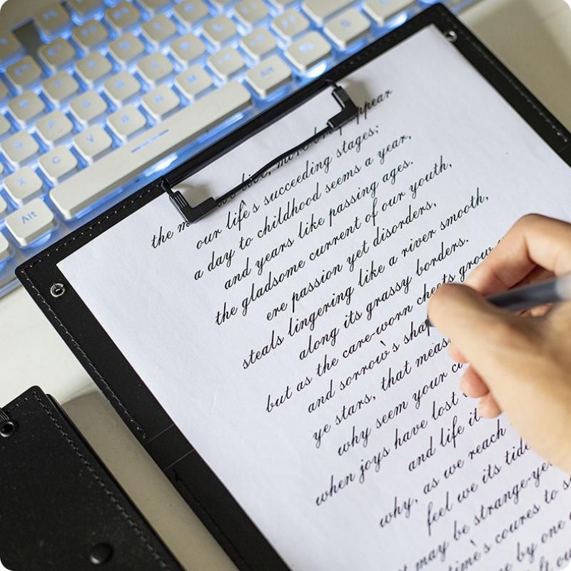 Black Tri-Fold Writing Pad with Clipboard （Comes with stickers view 7