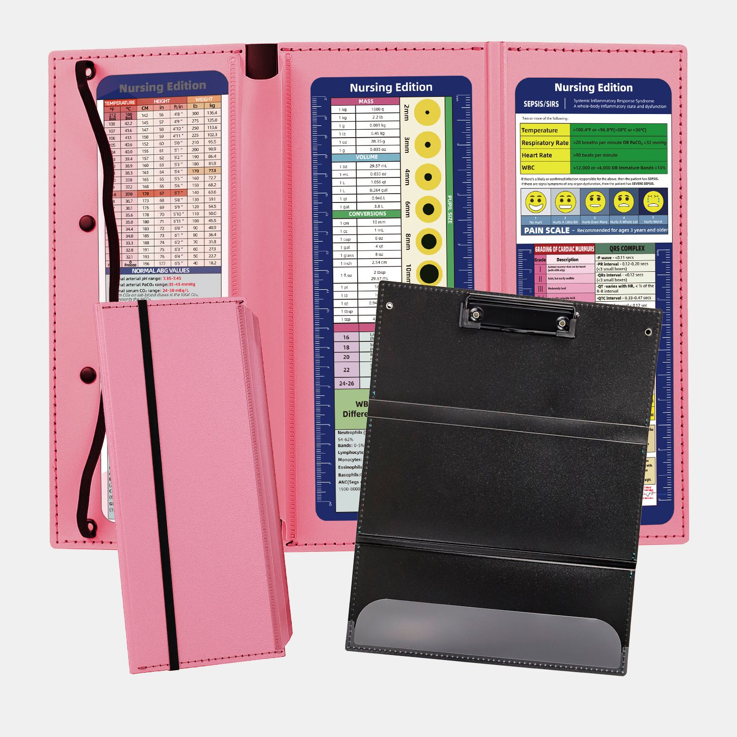 Pink Tri-Fold Writing Pad with Clipboard （Comes with stickers