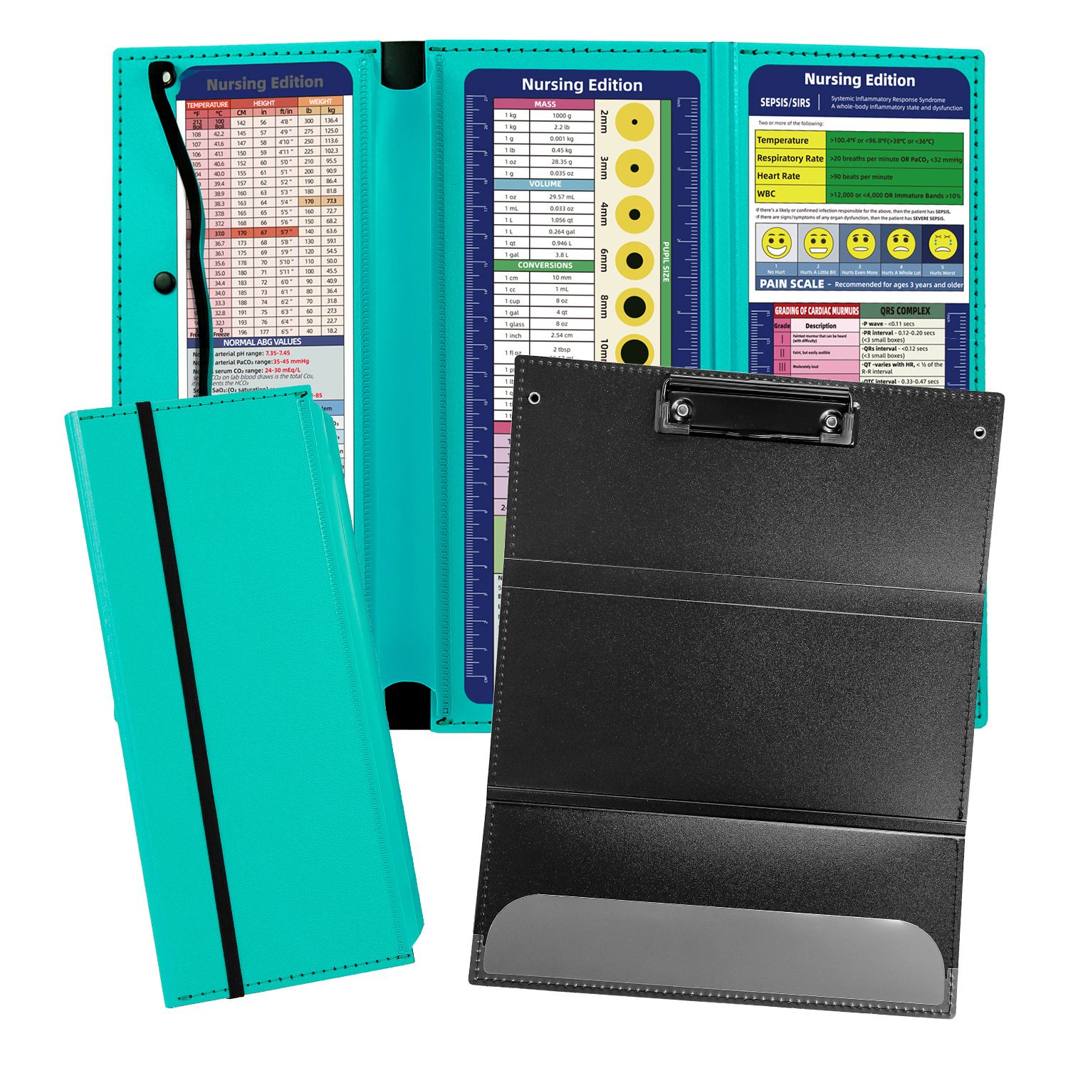 Dark blue Tri-Fold Writing Pad with Clipboard （Comes with stickers