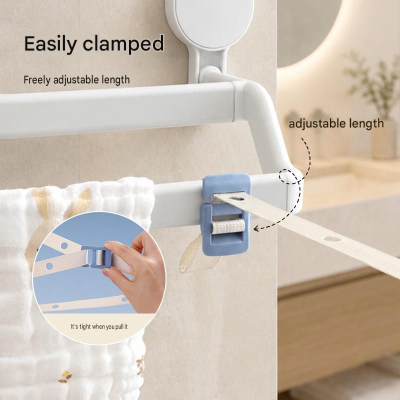 Pink Portable Nylon Clothesline with 26 Adjustable Hooks - 3.5M Compact Travel view 4