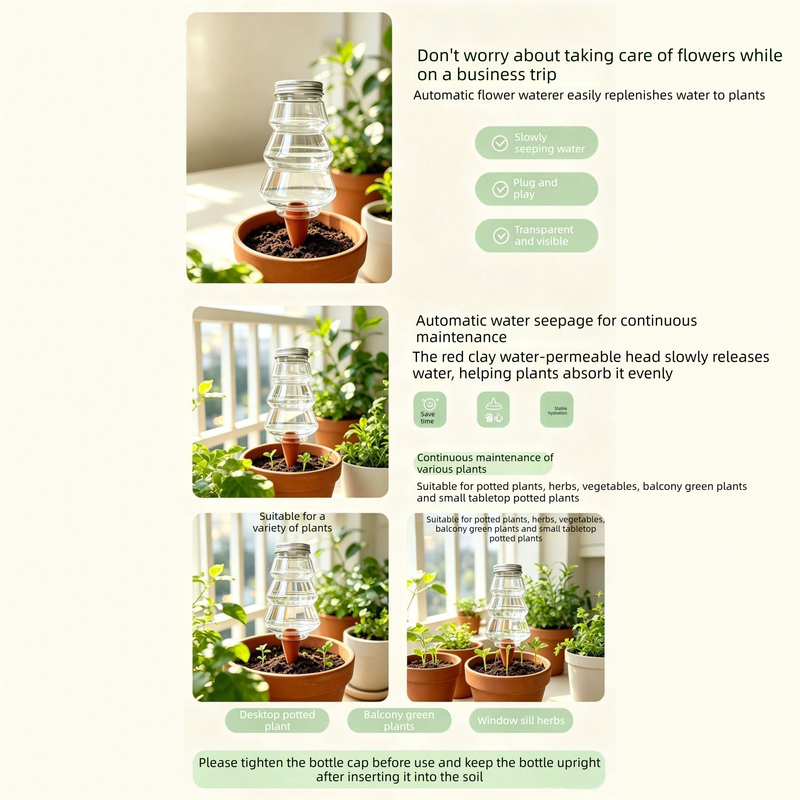 Christmas Tree Shaped Self Watering Spike - 500ml Automatic Plant Waterer with view 6