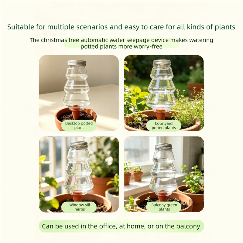 Christmas Tree Shaped Self Watering Spike - 500ml Automatic Plant Waterer with view 7