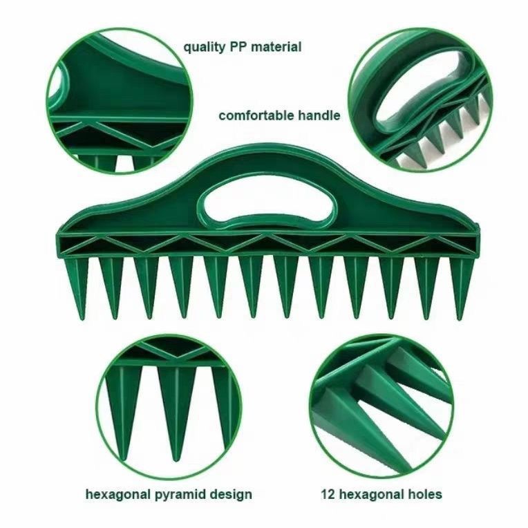 3-pack 12-Hole Garden Seed Dibber Tool - 30cm PP Soil Aerator and Seeder Press view 6
