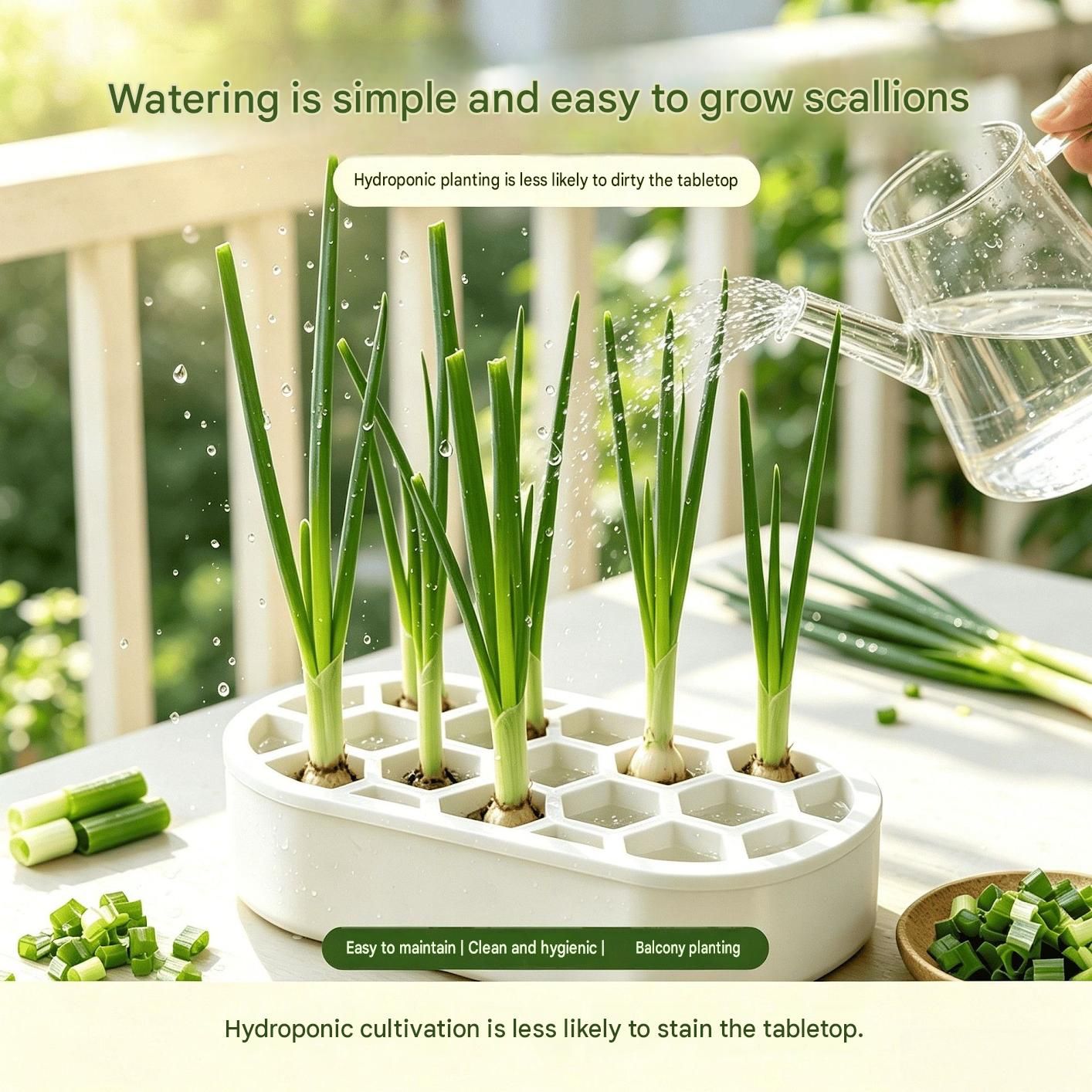 4-pack White Hexagonal Hydroponic Regrowth Kit - 12*6*3cm PP Self-Watering view 8