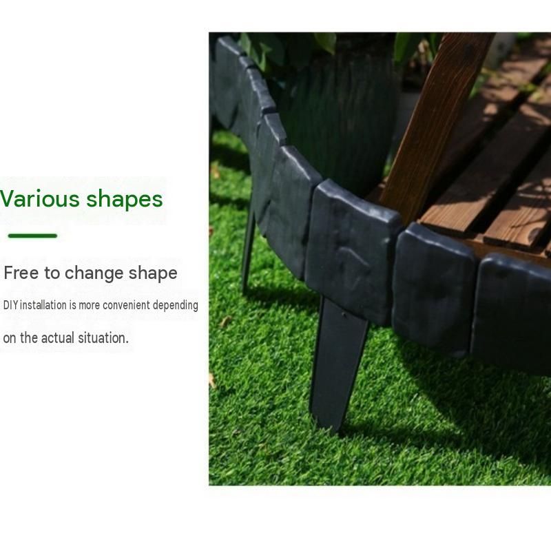 30-pack Black Interlocking Faux Stone Garden Edging Fence - Flexible PVC view 6