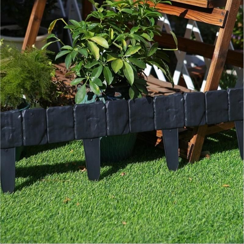30-pack Black Interlocking Faux Stone Garden Edging Fence - Flexible PVC view 10