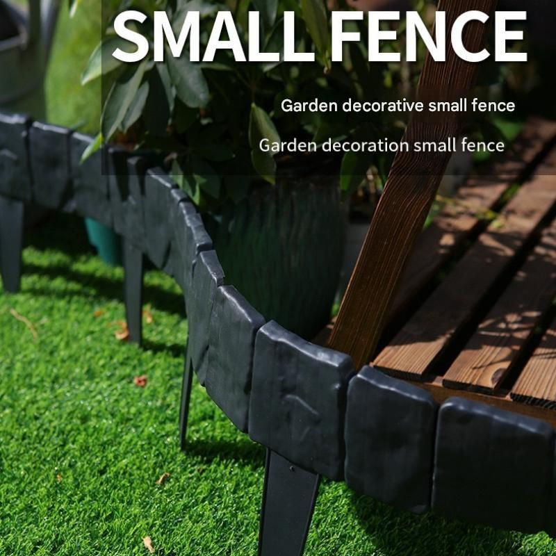 30-pack White Interlocking Faux Stone Garden Edging Fence - Flexible PVC view 2