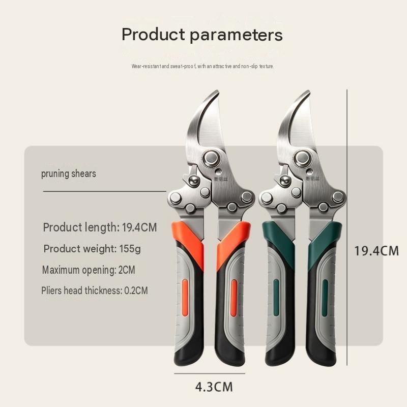 Garden Pruning and Sharpening Tool Set - Green Stainless Steel Folding Shears view 7
