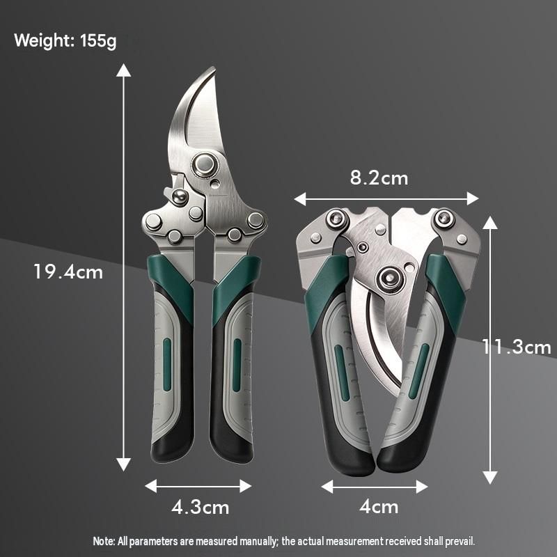 Garden Pruning and Sharpening Tool Set - Green Stainless Steel Folding Shears view 2