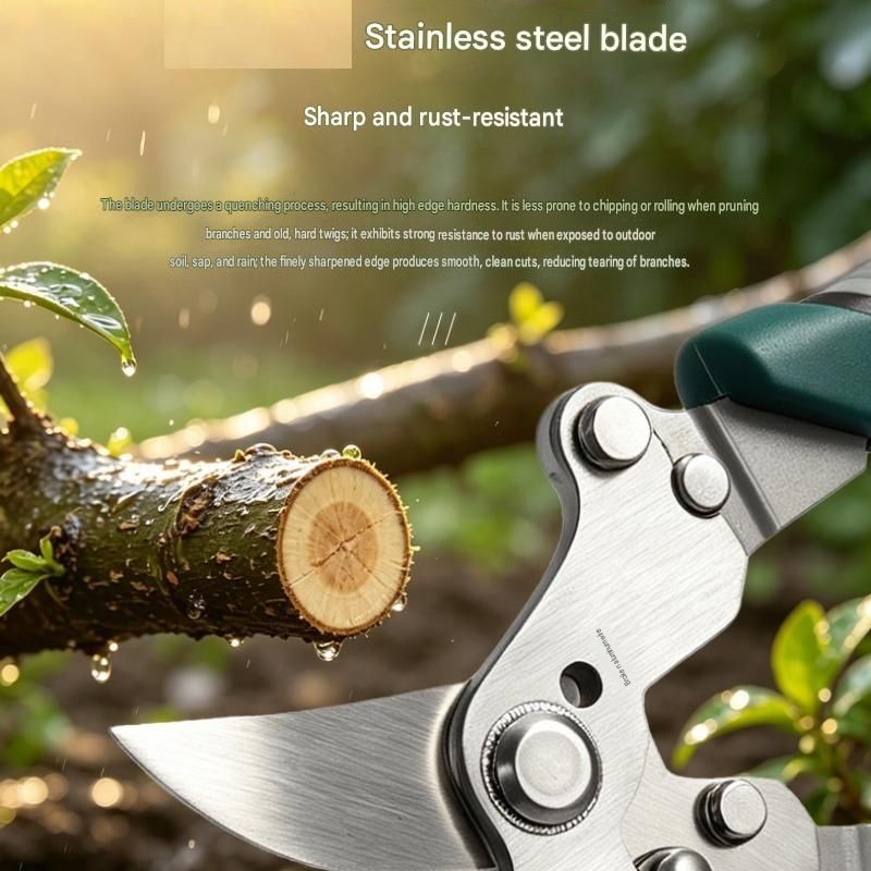 Garden Pruning and Sharpening Tool Set - Green Stainless Steel Folding Shears view 4