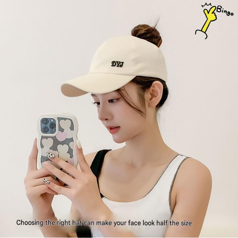 Women's Ponytail Baseball Cap - Adjustable Open Top Visor with Wide Brim view 5