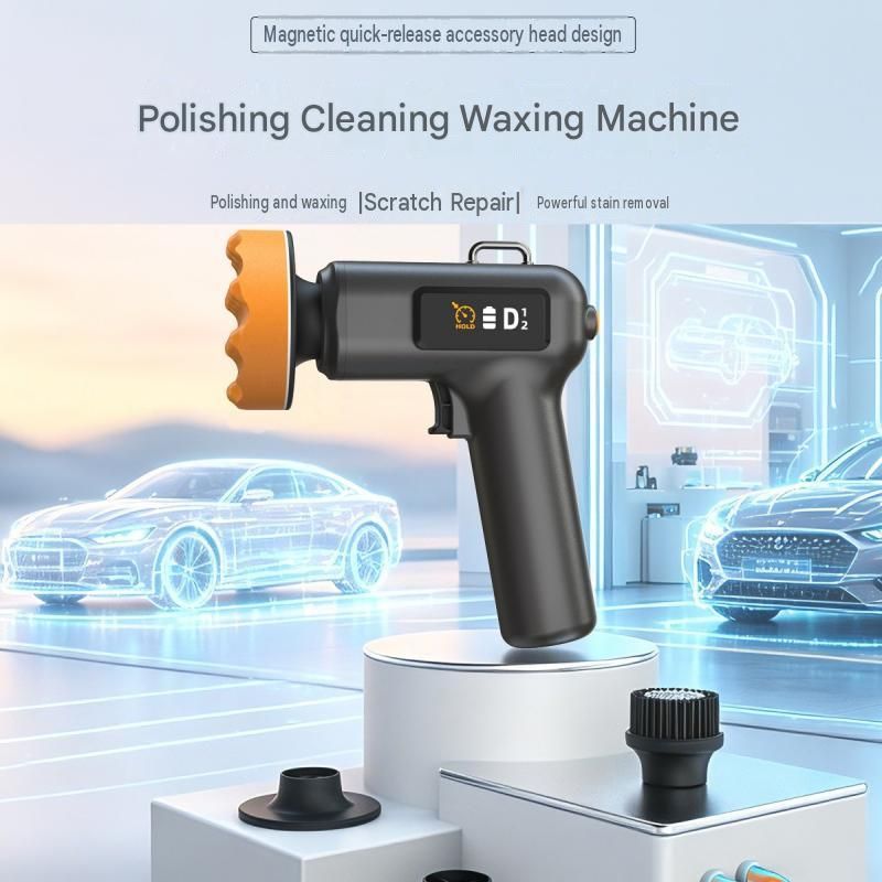 Cordless Car Polisher and Waxer Kit - 2-Speed Electric Buffer with LCD Display view 2