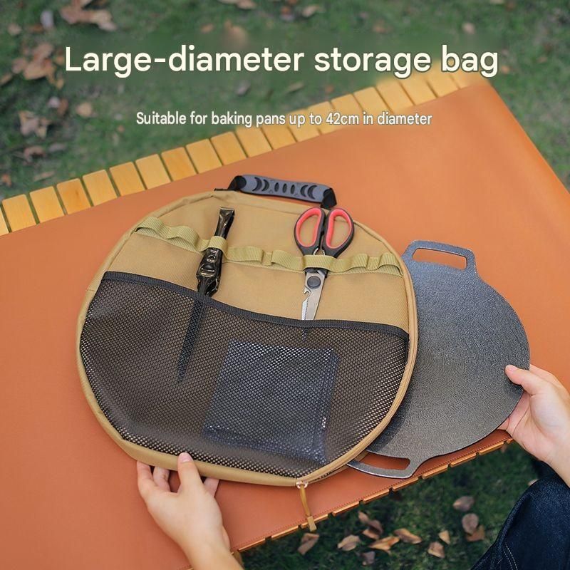Black Round Camping Grill Storage Bag - Fits 42cm Griddle view 3