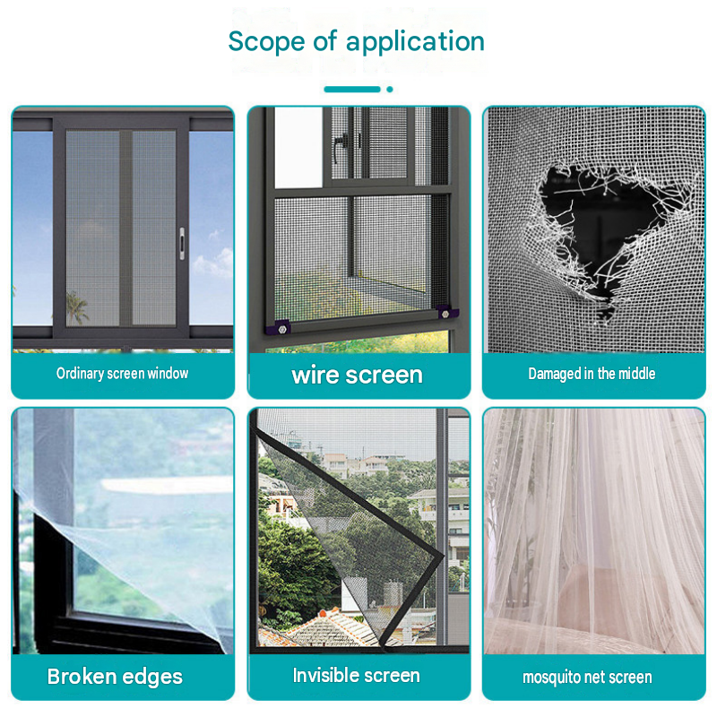 3-pack Self-Adhesive Window Screen Repair Patch - 10cm Wide DIY Flyscreen Mesh view 7