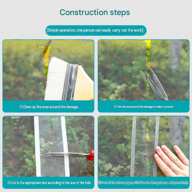 3-pack Self-Adhesive Window Screen Repair Patch - 10cm Wide DIY Flyscreen Mesh view 8