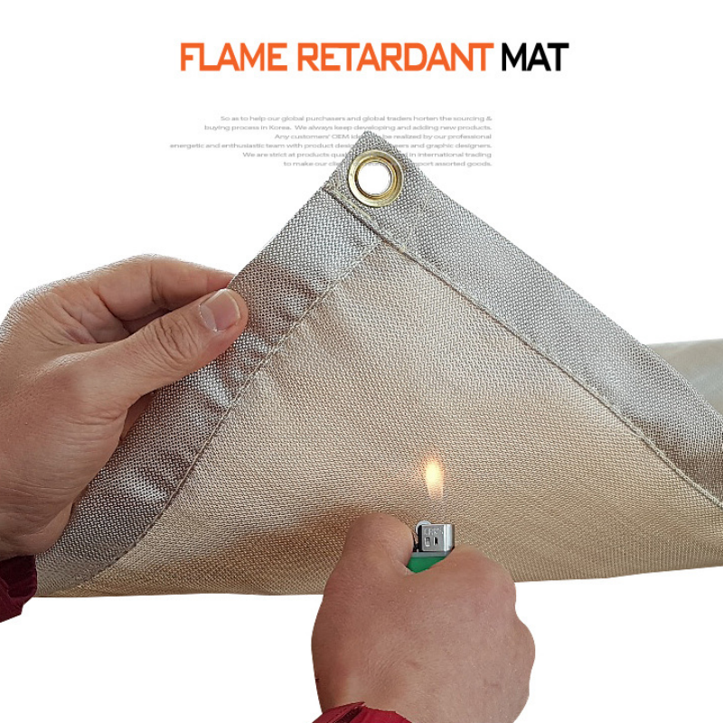 30*30cm Beige Fibreglass Camping Fireproof Mat - Heat Resistant Fire Barrier view 7